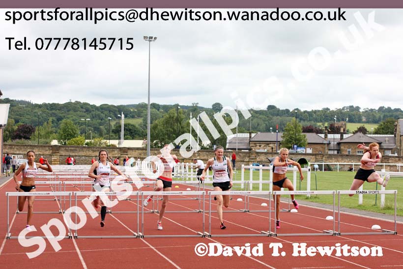 Womens under-20s 100 metres hurdles, EAP International Combined Events, Hexham Northumberland. Photo: David T. Hewitson/Sports for All Pics